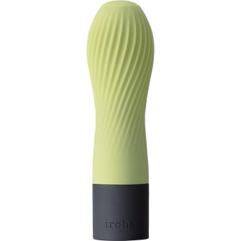 Салатовый рифленый мини-вибратор IROHA ZEN MATCHA - 12,7 см